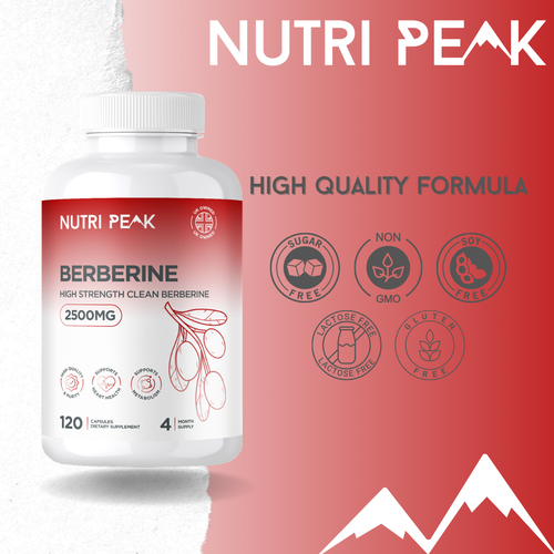 Nutri Peak Berberine 2500MG — product information graphic