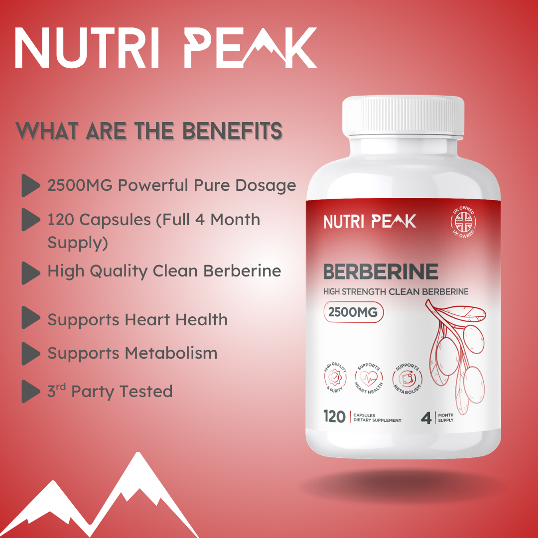Nutri Peak Berberine 2500MG — key features graphic