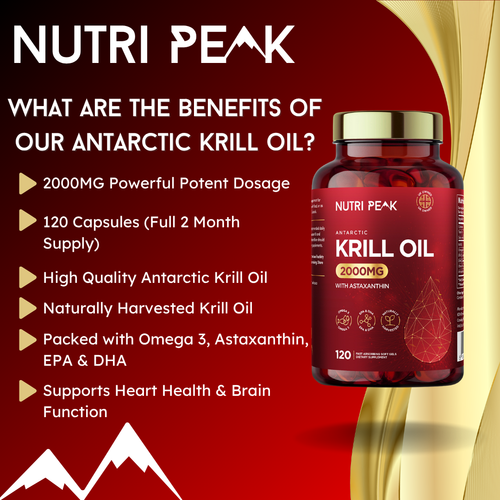 Nutri Peak Antarctic Krill Oil 2000MG — product information graphic
