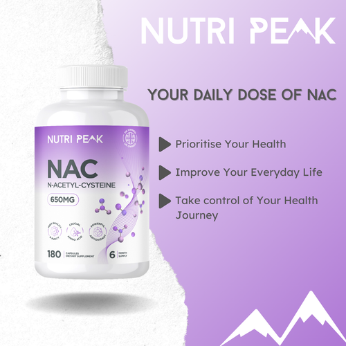 Nutri Peak N-Acetyl-Cysteine 650MG — dosage and supply graphic