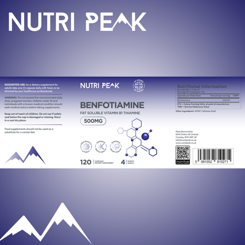 Nutri Peak Benfotiamine 500MG — quality and testing graphic