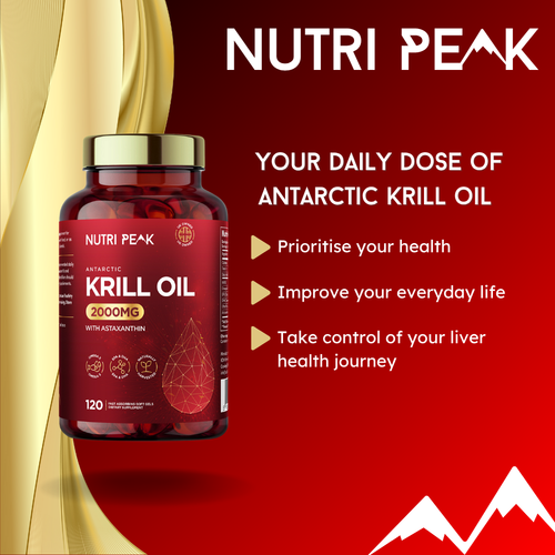 Nutri Peak Antarctic Krill Oil 2000MG — dosage and serving graphic
