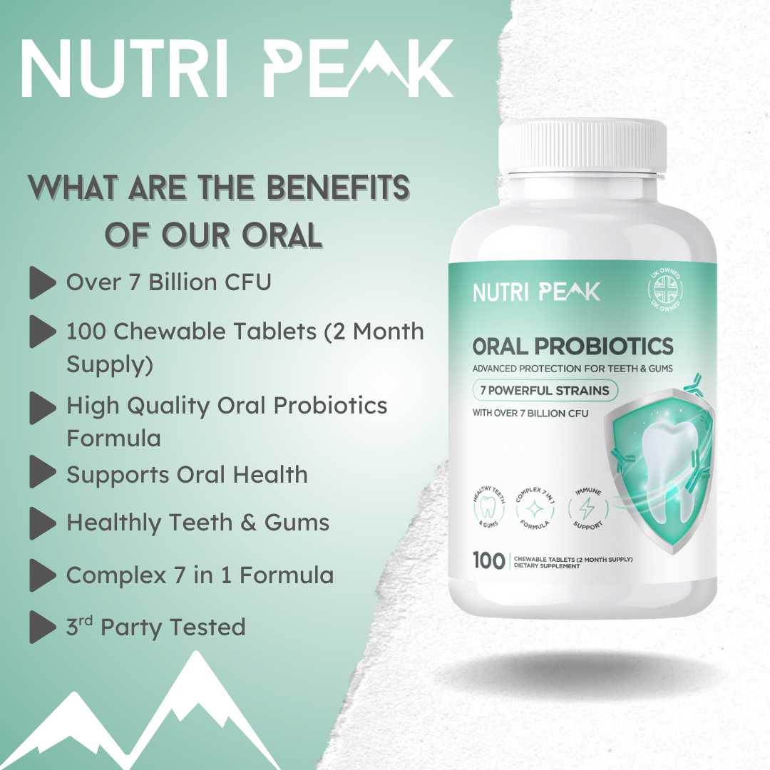 Nutri Peak Advanced Oral Probiotics — product information graphic